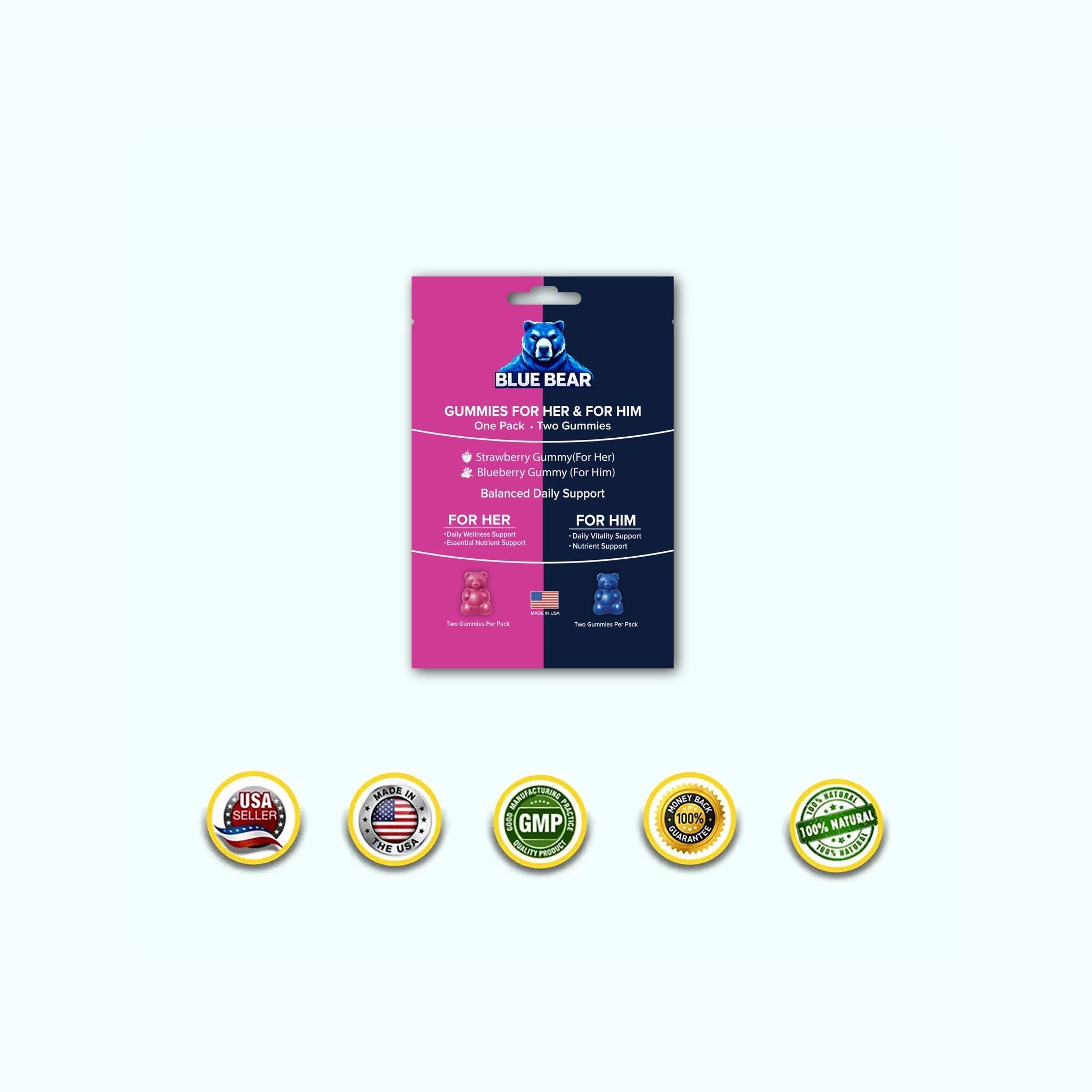 Blue Bear Gummies For Her & Him - Pure Blue