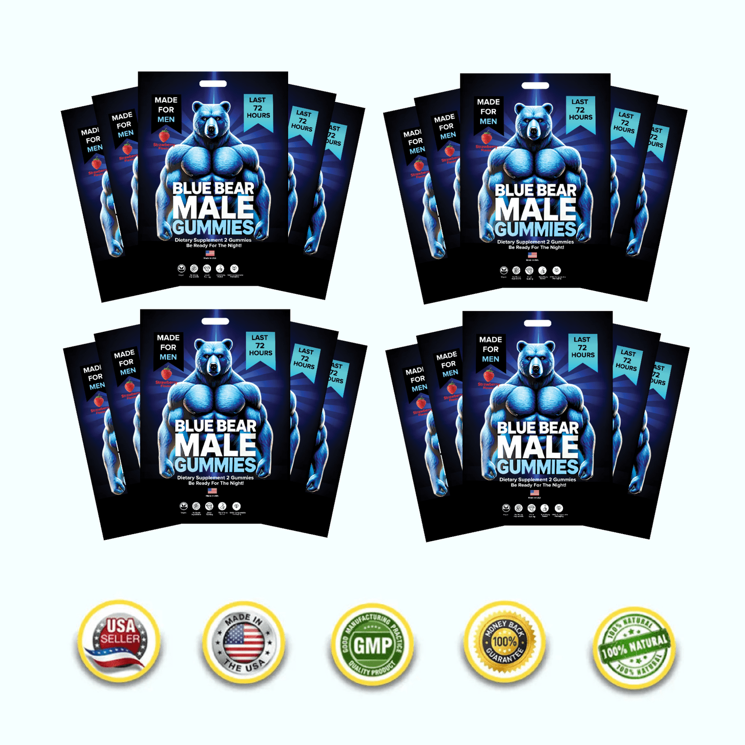 Blue Bear Male Gummies - Pure Blue