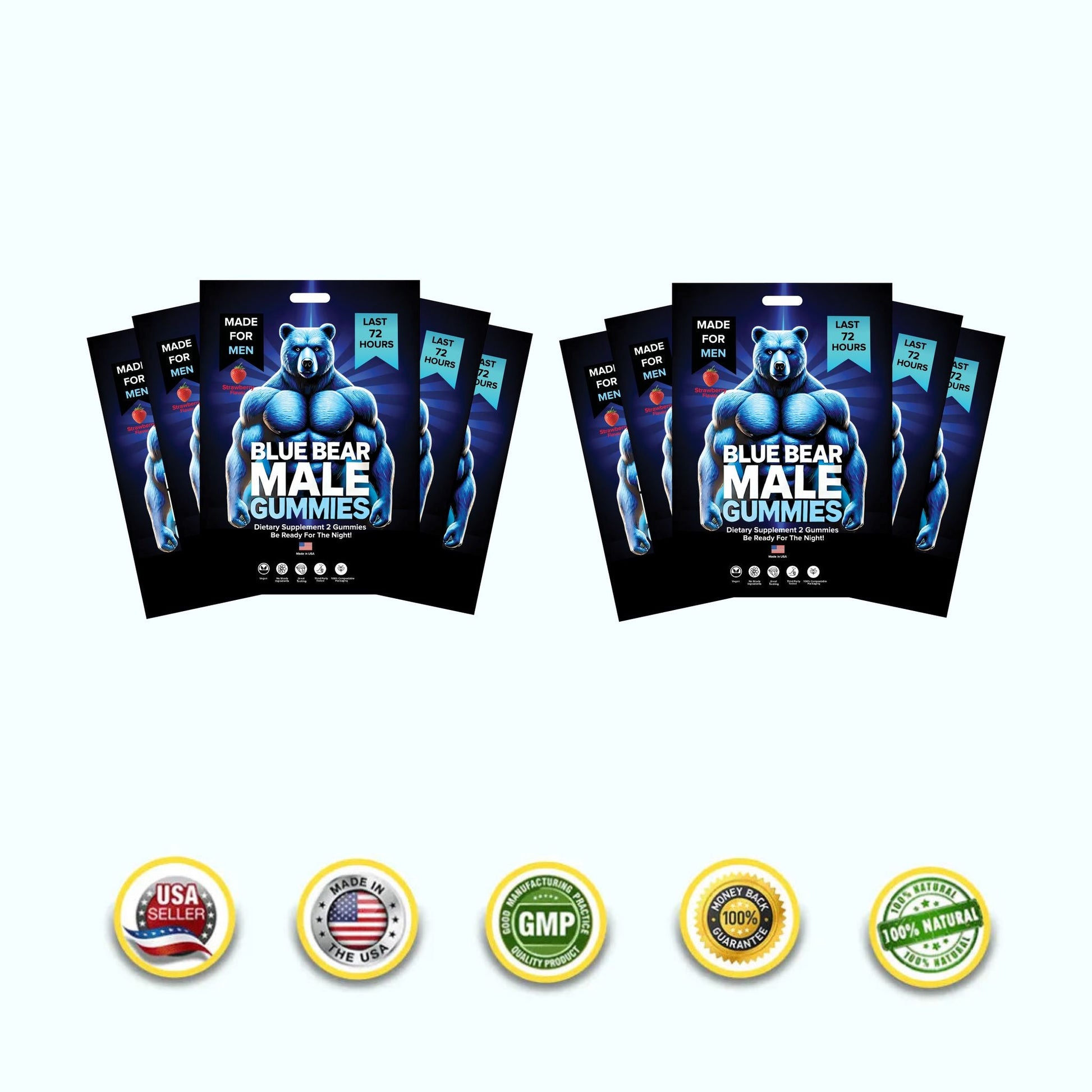 Blue Bear Male Gummies - Pure Blue