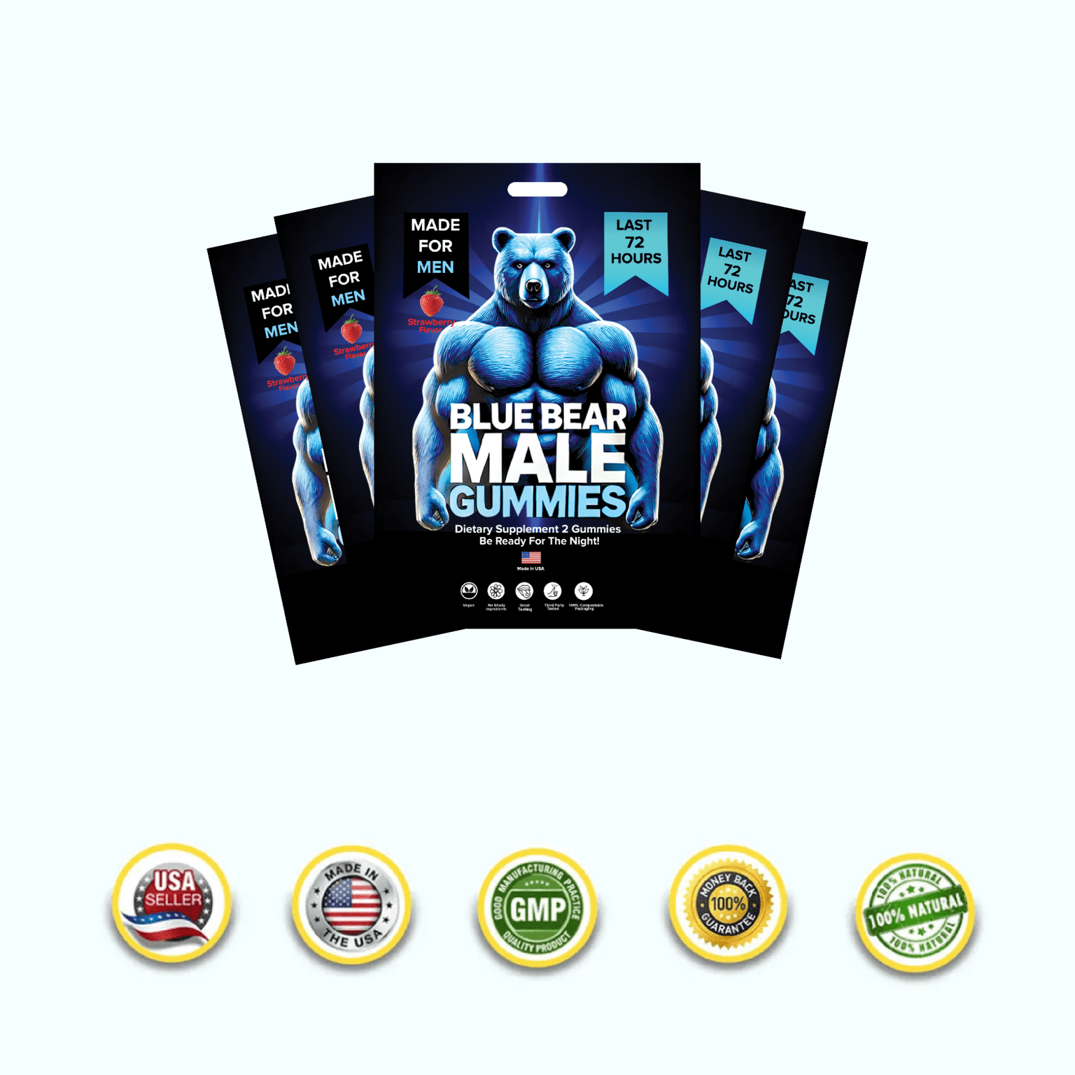 Blue Bear Male Gummies - Pure Blue