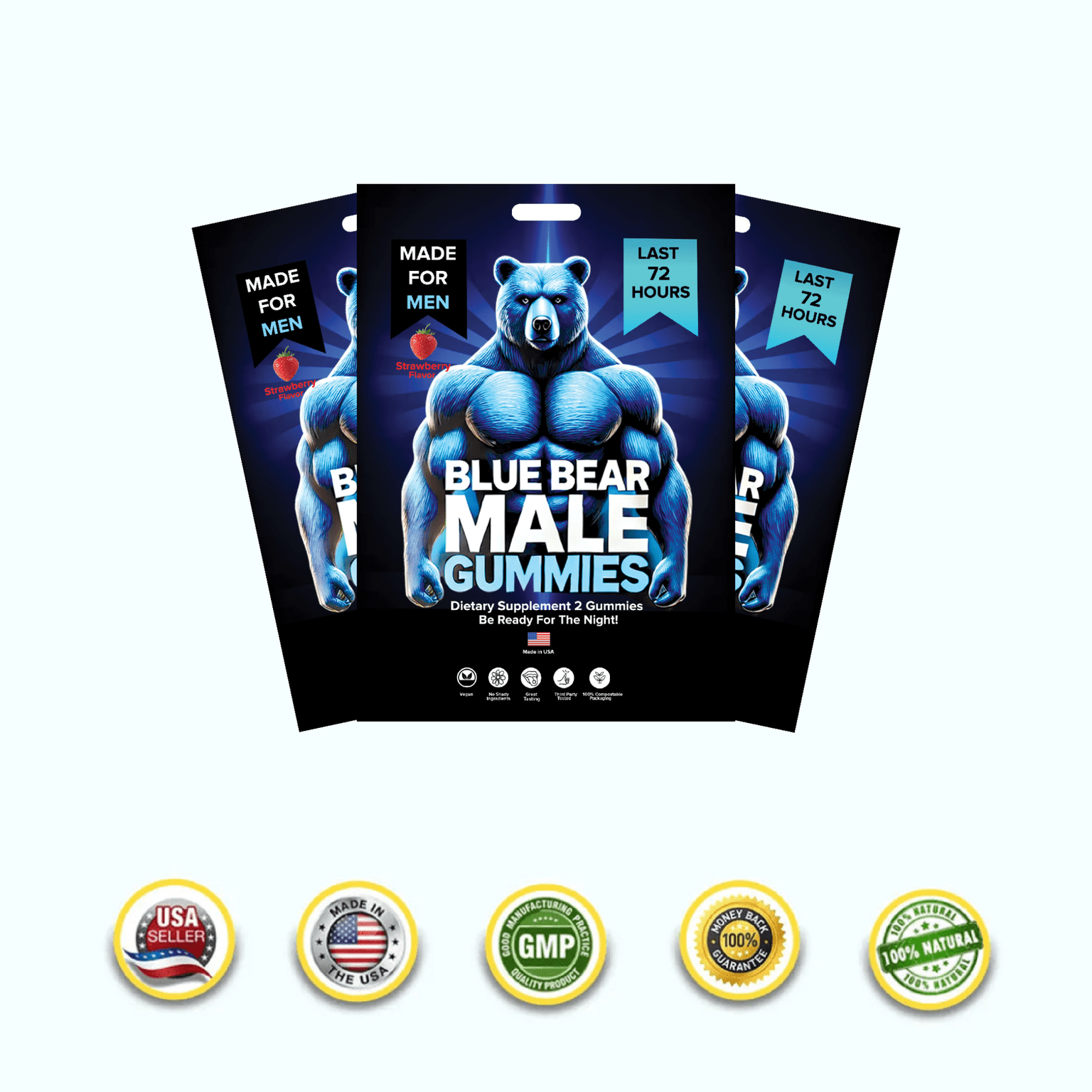 Blue Bear Male Gummies - Pure Blue