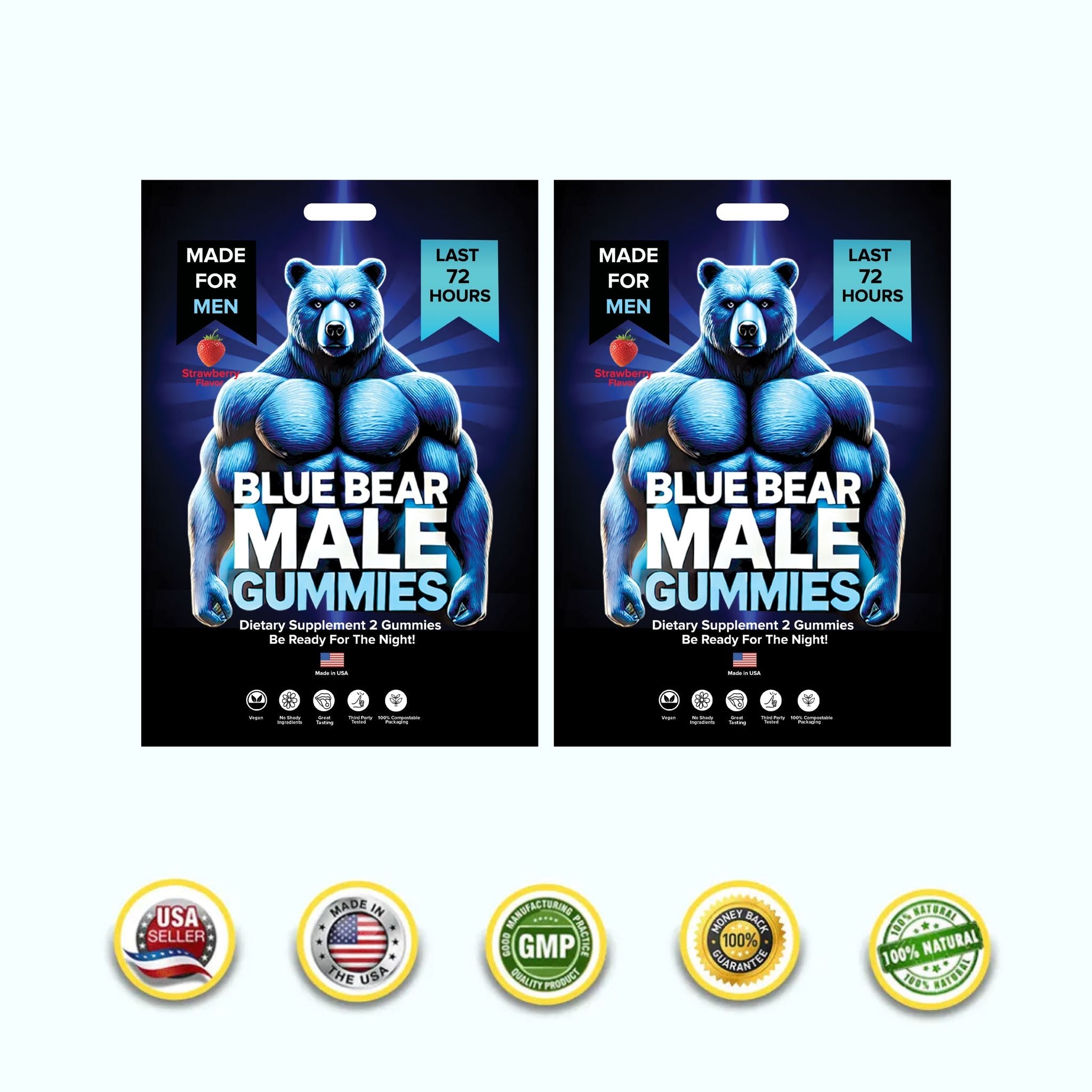 Blue Bear Male Gummies - Pure Blue