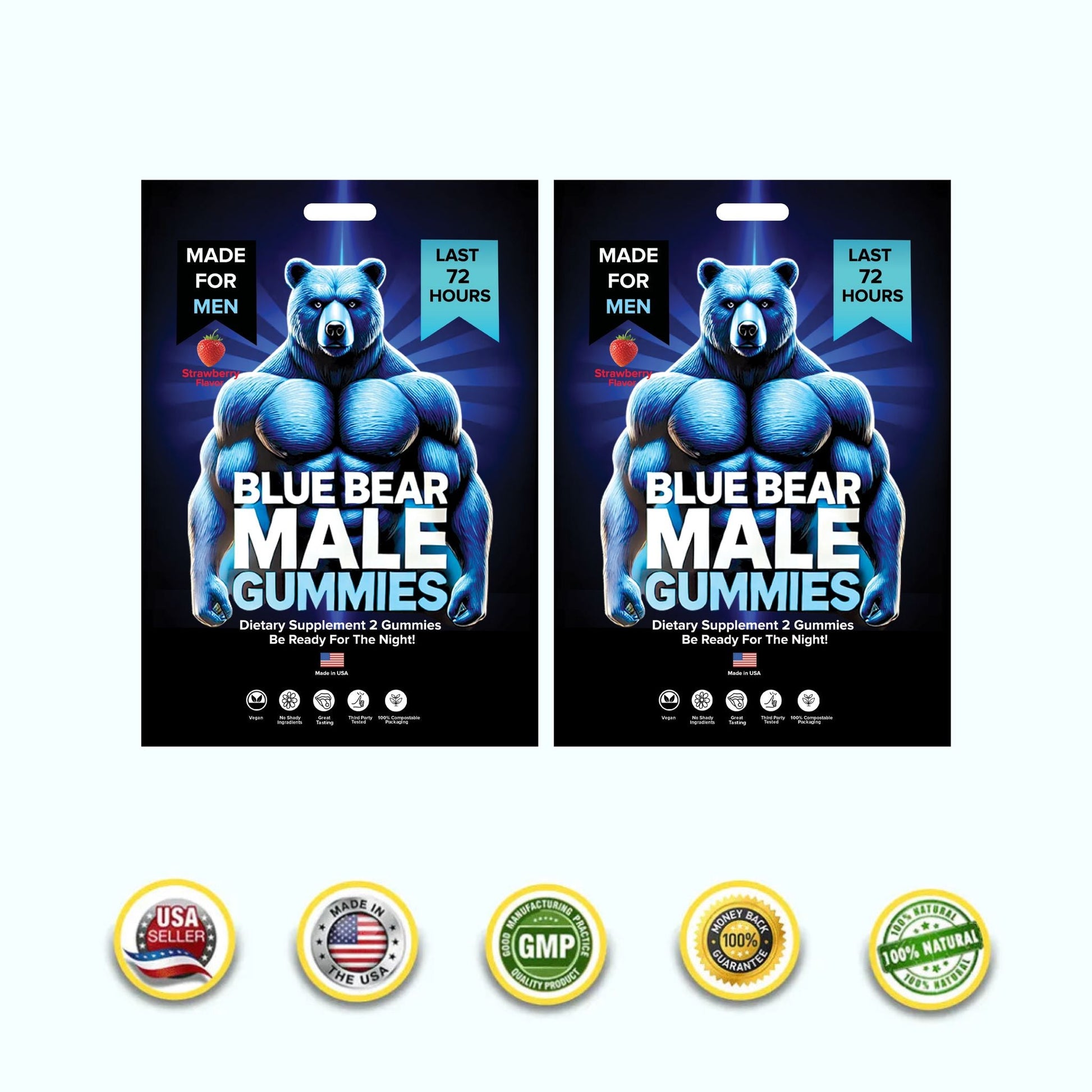 Blue Bear Male Gummies - Pure Blue