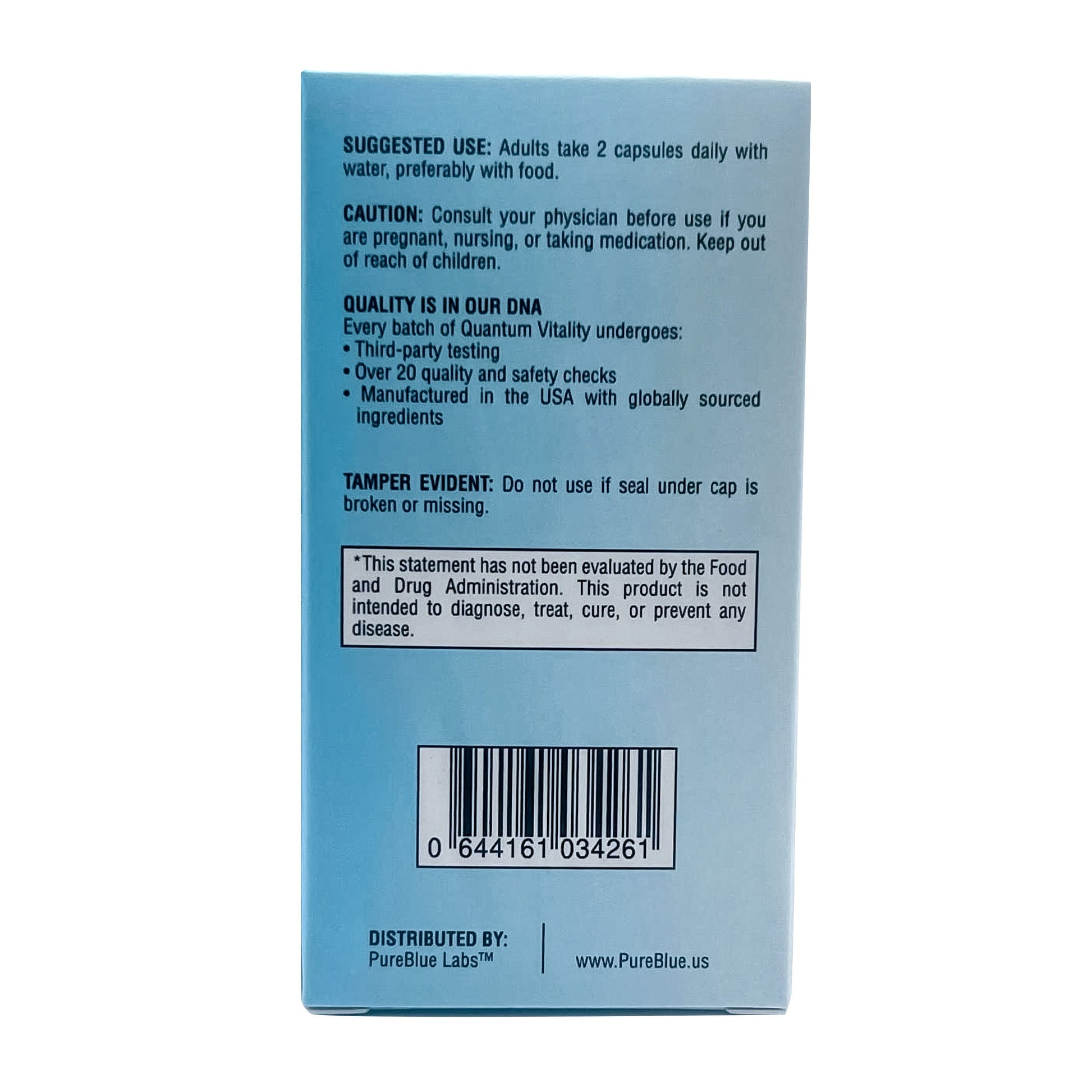 Quantum Vitality NAD+ Booster+ Detox - Pure Blue